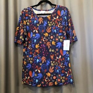 LuLaRoe Gigi Top Womens 2X Navy Floral Print NWT